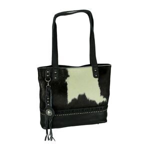 Montana West Delila Hair-On Hide Genuine Leather Shoulder Tote Bag
